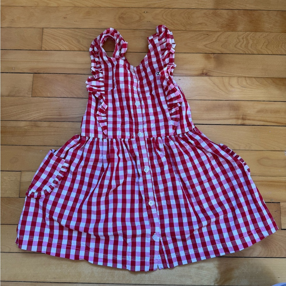 Tommy Hilfiger Red and White Checkered Kids Casual Dress